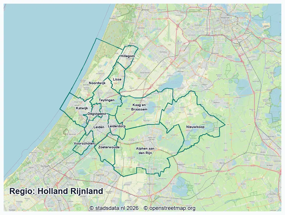 Kaart Holland Rijnland